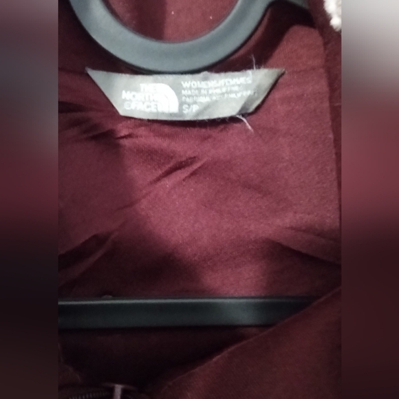 The North Face Vest. Size Small, burgundy with a Sherpa top. - Picture 2 of 4